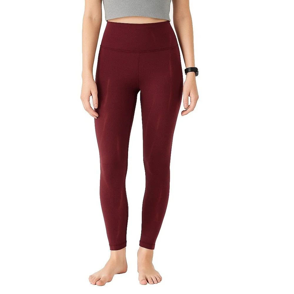 Lululemon Wunder Train Womens 2 Burgundy High Rise Leggings‎ Everlux Yoga Pants